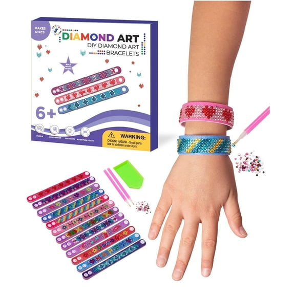 Diamond Art Bracelet Kit - Includes 12pcs