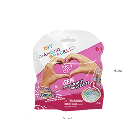 Diamond Art Bracelet Making Kit for Girls Kids DIY Jewelry Craft Set with 500+ Gems Friendship Bracelet Kit Creative Birthday Gift Age 6-12