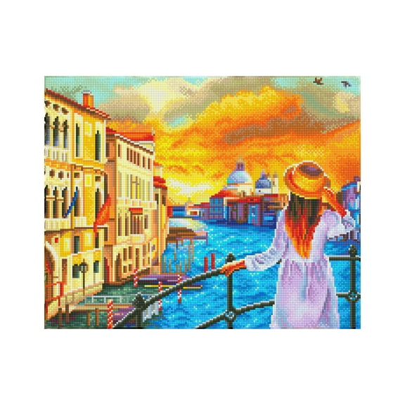 Diamond Art By Leisure Arts Canal View, 14"X16", Advanced Diamond Painting Kits For Adults - Diamond Art Kits a Relaxing Creative Craft Kit with Gems