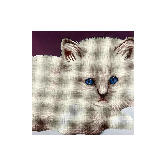 Diamond Art By Leisure Arts Diamond Painting Kits For Adults 12"X12" Intermediate White Cat, Full Drill, Art Kits, Dimond Art, For Adults, Kit