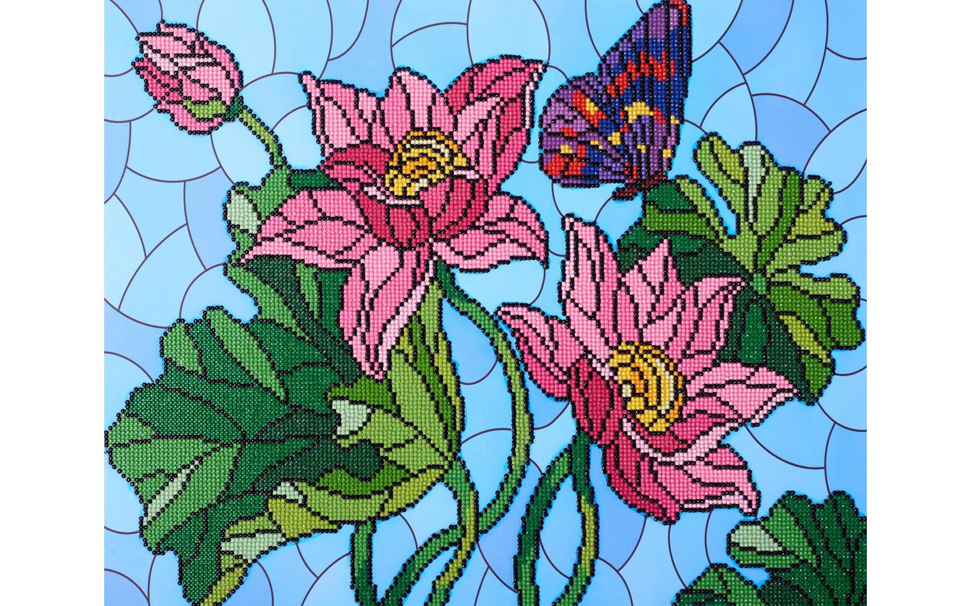 Diamond Art By Leisure Arts Diamond Painting Kits For Adults 16"X20" Advanced Stain Glass Flower, Full Drill, Art Kits, Dimond Art, For Adults, Kit