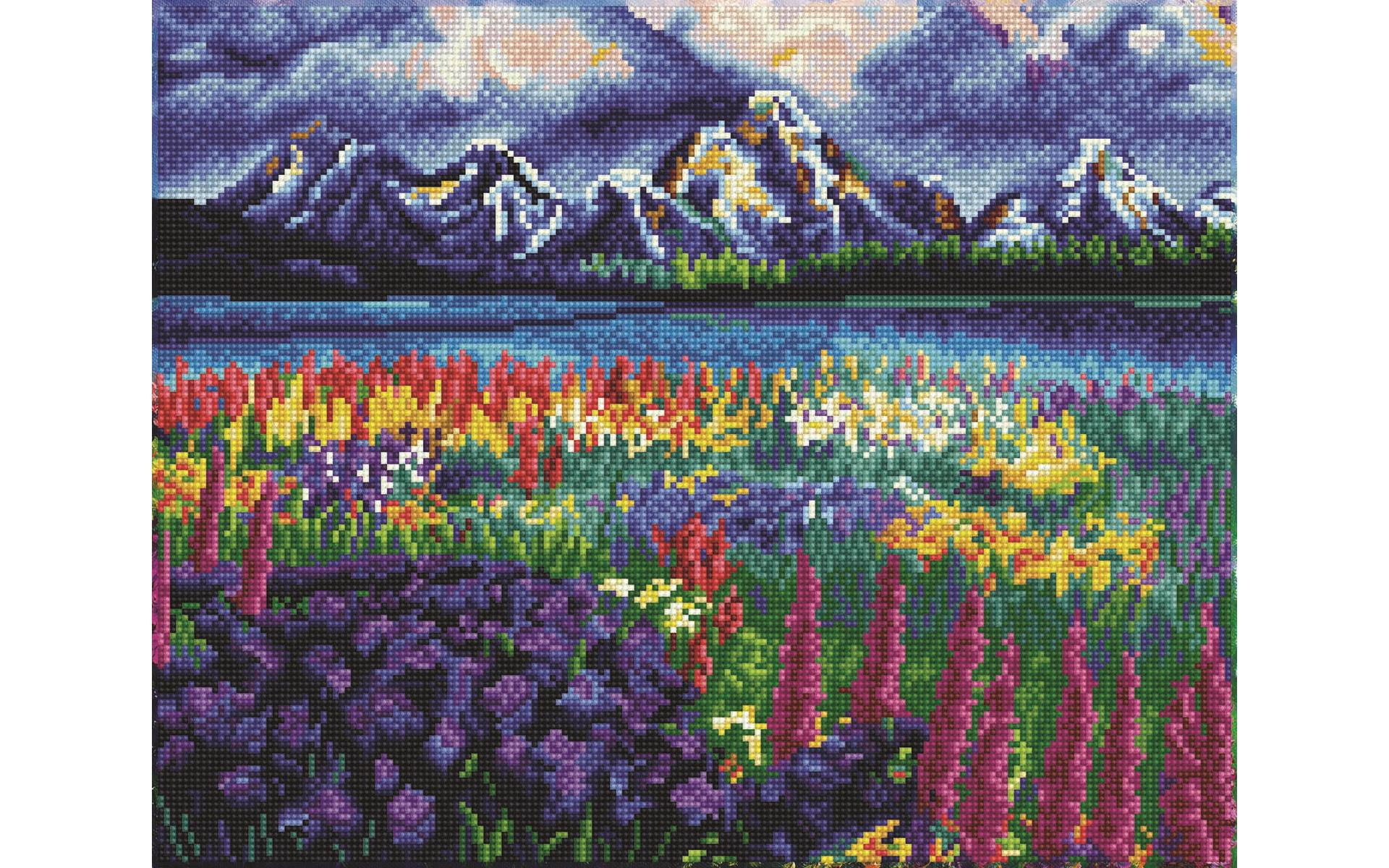 Walmart Saving of  Diamond Art By Leisure Arts Mountain Field, 20"X16", Advanced Diamond Painting Kits For Adults, Art For Adults, Kit, Painting