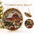 Diamond Art Christmas Barn Hanging Suncatcher Christmas Decor Holiday ...