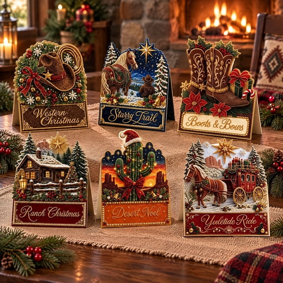 Diamond Art Christmas Cards with Envelopes, Pearl Art Kits for Adults, Handmade Postcards (A)