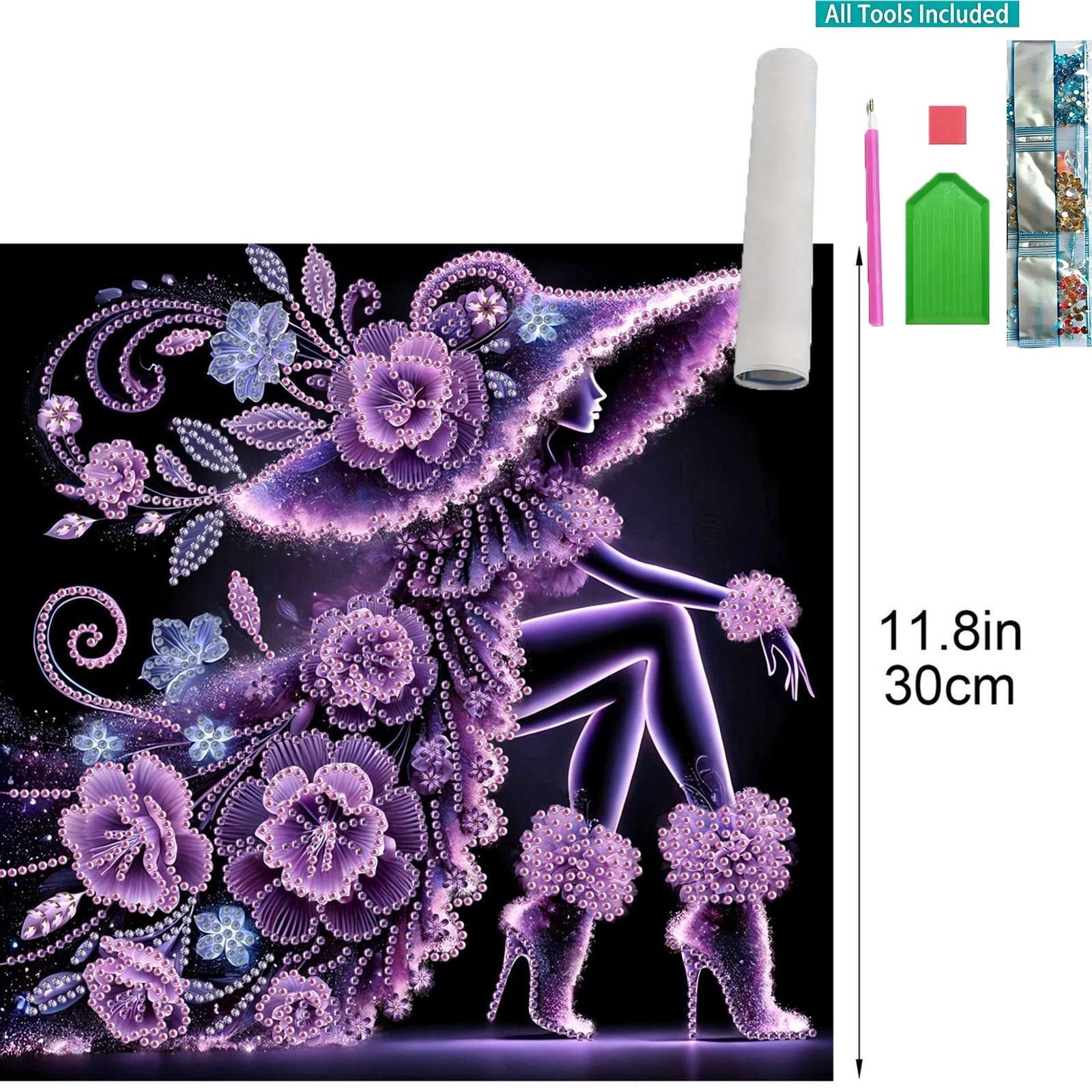 Diamond Art Club,Diy Kits for Adults,Elegant Lady Special Shape