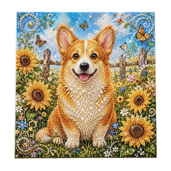 Diamond Art DIY Kit with Frame for Adults Kids Crystal Rhinestone, Complete Diamond Painting Set with Stretched Canvas and Sparkling Crystals, Relaxing Craft Project and Home Wall Decor Gift