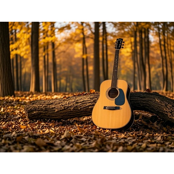 Diamond Art Guitar in the Fall Forest 5D Diamond Painting DIY Kits Full Round Drill Beads by Number Mosaic Embroidery Arts and Crafts for Living Room Home Wall Decor 12x16 inch