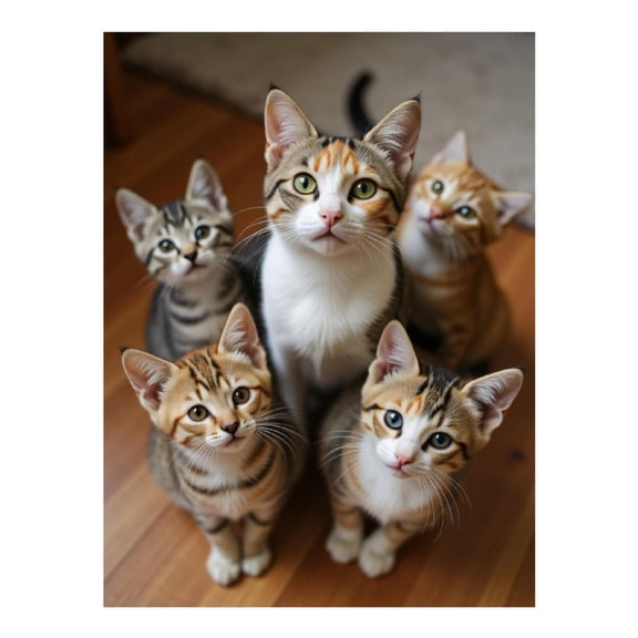 Diamond Art Kit for Adults, Adorable Curious Kittens Group Diamond Painting for Adults Beginners, 5D DIY Diamond Art Painting Kits, Colorful Diamond Painting Craft for Home Decor 12x16