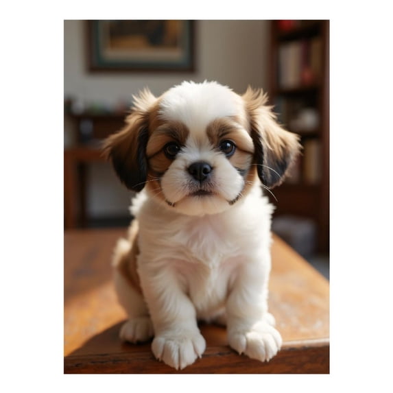 Diamond Art Kit for Adults, Adorable Puppy Portrait Indoors Diamond Painting for Adults Beginners, DIY Diamond Art Painting Kits, 5D Diamond Painting Crafts for Home Decor 12x16 Frameless