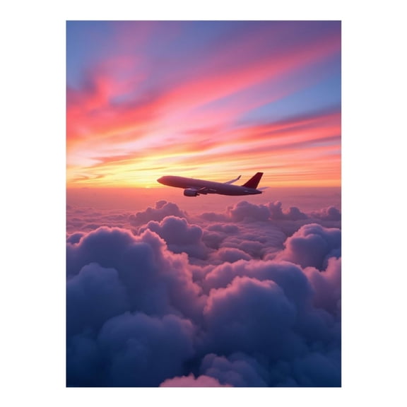 Diamond Art Kit for Adults, Airplane Sunset Sky Journey Diamond Painting for Adults Beginners, DIY Diamond Art Painting Kits, 5D Diamond Painting Crafts for Home Decor 12x16 Frameless