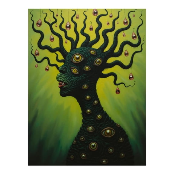 Diamond Art Kit for Adults, Alien Creature Many Eyes Surreal Art Diamond Painting for Adults Beginners, DIY Diamond Art Painting Kits, 5D Diamond Painting Crafts for Home Decor 12x16 Frameless