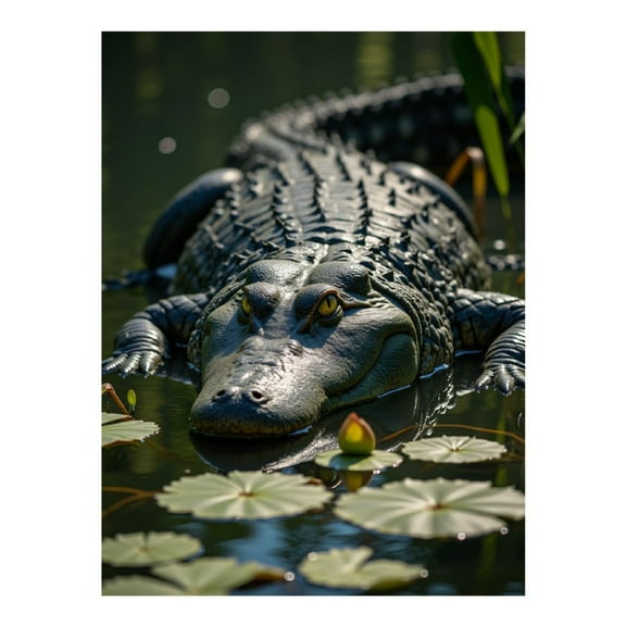 Diamond Art Kit for Adults, Alligator Pond Serenity Scene Diamond Painting for Adults Beginners, 5D DIY Diamond Art Painting Kits, Colorful Diamond Painting Craft for Home Decor 12x16