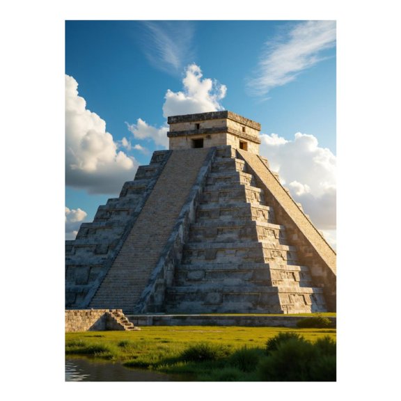 Diamond Art Kit for Adults, Ancient Pyramid Stone Sky Clouds Diamond Painting for Adults Beginners, DIY Diamond Art Painting Kits, 5D Diamond Painting Crafts for Home Decor 12x16 Frameless