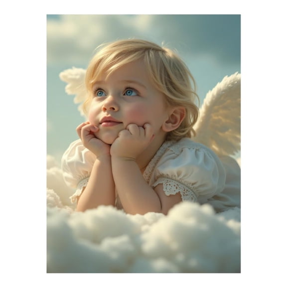 Diamond Art Kit for Adults, Angelic Dreamy Clouds Innocence Diamond Painting for Adults Beginners, DIY Diamond Art Painting Kits, 5D Diamond Painting Crafts for Home Decor 12x16 Frameless