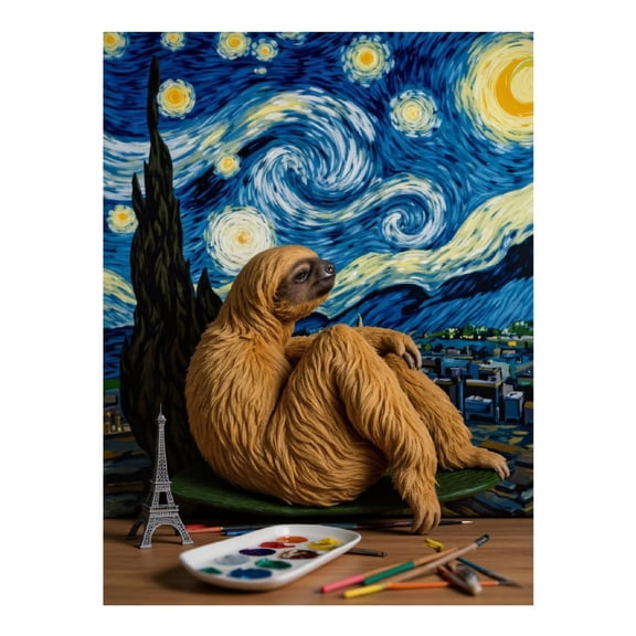 Diamond Art Kit for Adults, Artistic Sloth Night Sky Painting Diamond Painting for Adults Beginners, 5D DIY Diamond Art Painting Kits, Colorful Diamond Painting Craft for Home Decor 12x16
