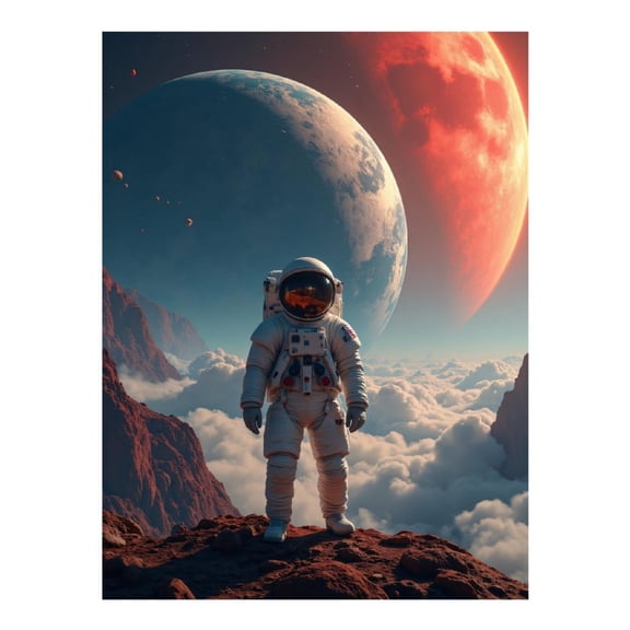 Diamond Art Kit for Adults, Astronaut Planets Cloudscape Dream Diamond Painting for Adults Beginners, DIY Diamond Art Painting Kits, 5D Diamond Painting Crafts for Home Decor 12x16 Frameless