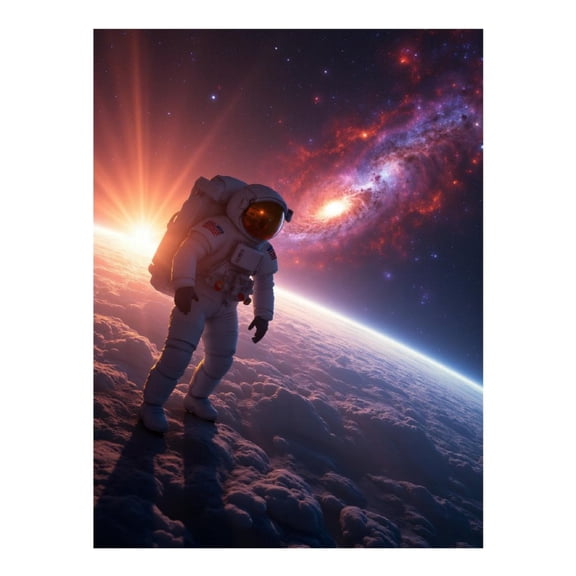 Diamond Art Kit for Adults, Astronaut Sunrise Over Planet Diamond Painting for Adults Beginners, DIY Diamond Art Painting Kits, 5D Diamond Painting Crafts for Home Decor 12x16 Frameless