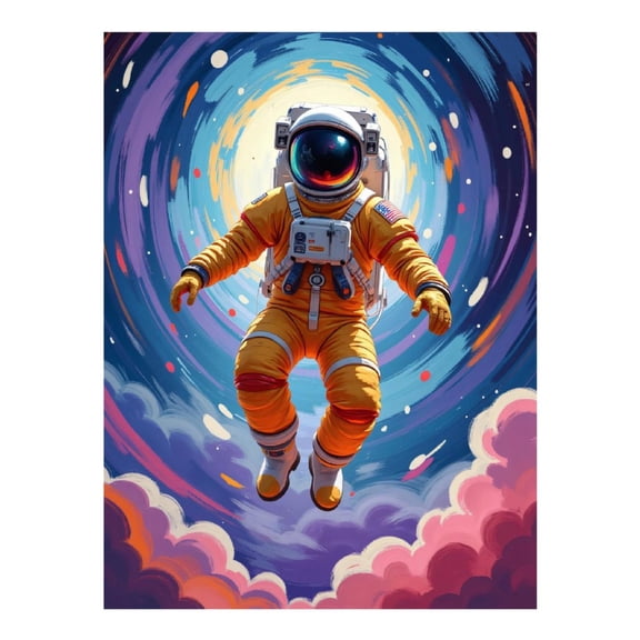 Diamond Art Kit for Adults, Astronaut Vortex Colorful Clouds Diamond Painting for Adults Beginners, DIY Diamond Art Painting Kits, 5D Diamond Painting Crafts for Home Decor 12x16 Frameless