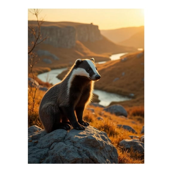 Diamond Art Kit for Adults, Badger Sunset Scenic Landscape Diamond Painting for Adults Beginners, DIY Diamond Art Painting Kits, 5D Diamond Painting Crafts for Home Decor 12x16 Frameless