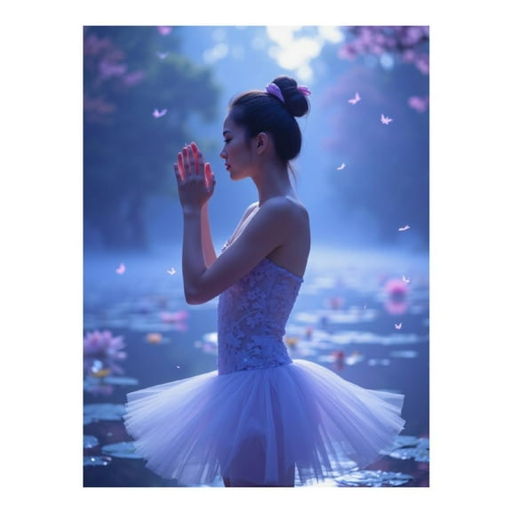 Diamond Art Kit for Adults, Ballet Dancer In Enchanted Garden Diamond Painting for Adults Beginners, 5D DIY Diamond Art Painting Kits, Colorful Diamond Painting Craft for Home Decor 12x16