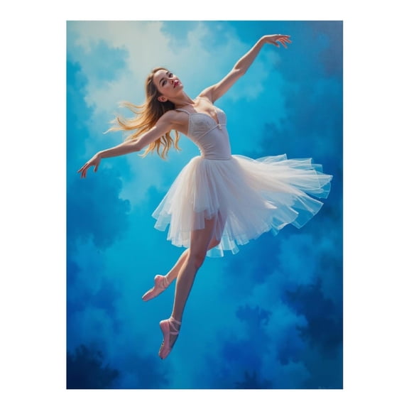 Diamond Art Kit for Adults, Ballet Dancer In Midair Gracefulness Diamond Painting for Adults Beginners, 5D DIY Diamond Art Painting Kits, Colorful Diamond Painting Craft for Home Decor 12x16