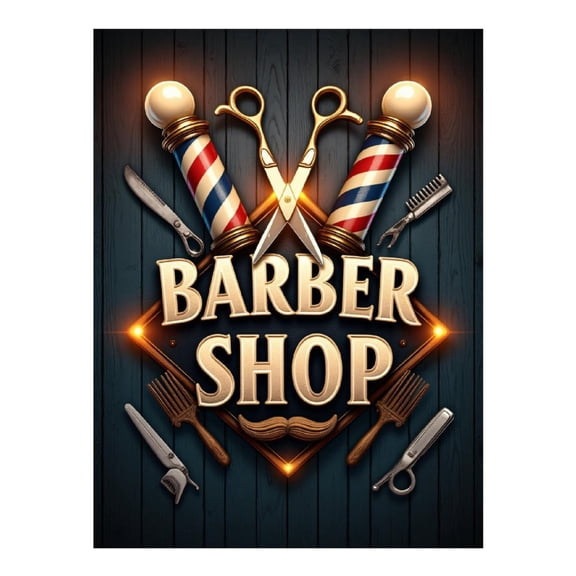 Diamond Art Kit for Adults, Barber Scissors Pole Sign Vintage Diamond Painting for Adults Beginners, DIY Diamond Art Painting Kits, 5D Diamond Painting Crafts for Home Decor 12x16 Frameless