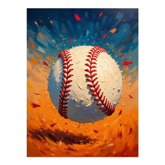 Diamond Art Kit for Adults, Baseball Explosion Dynamic Colors Diamond Painting for Adults Beginners, DIY Diamond Art Painting Kits, 5D Diamond Painting Crafts for Home Decor 12x16 Frameless