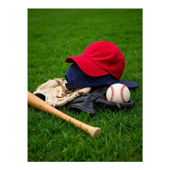 Diamond Art Kit for Adults, Baseball Gear On Grass Field Diamond Painting for Adults Beginners, 5D DIY Diamond Art Painting Kits, Colorful Diamond Painting Craft for Home Decor 12x16