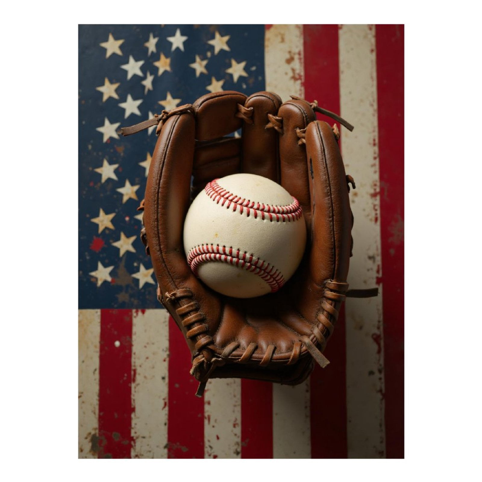 Diamond Art Kit for Adults, Baseball Glove Patriotic Background Diamond Painting for Adults Beginners, DIY Diamond Art Painting Kits, 5D Diamond Painting Crafts for Home Decor 12x16 Frameless