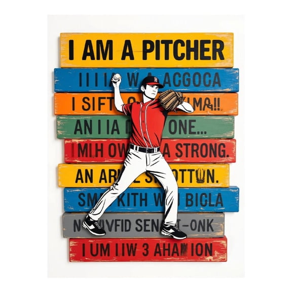 Diamond Art Kit for Adults, Baseball Pitcher Colorful Sign Diamond Painting for Adults Beginners, 5D DIY Diamond Art Painting Kits, Colorful Diamond Painting Craft for Home Decor 12x16