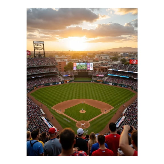 Diamond Art Kit for Adults, Baseball Stadium Sunset View Diamond Painting for Adults Beginners, DIY Diamond Art Painting Kits, 5D Diamond Painting Crafts for Home Decor 12x16 Frameless