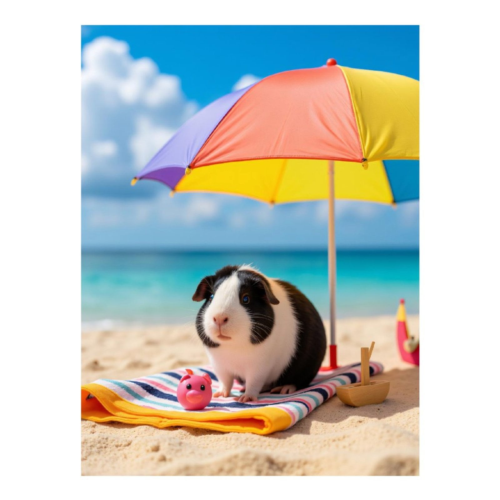 Diamond Art Kit for Adults, Beach Picnic Guinea Pig Relaxing Diamond Painting for Adults Beginners, DIY Diamond Art Painting Kits, 5D Diamond Painting Crafts for Home Decor 12x16 Frameless