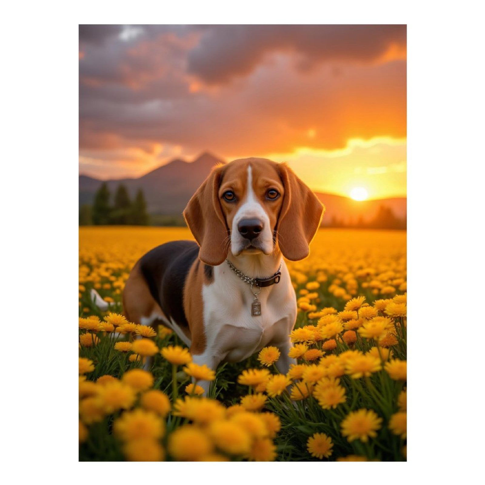 Diamond Art Kit for Adults, Beagle Sunset Field Diamond Painting for Adults Beginners, DIY Diamond Art Painting Kits, 5D Diamond Painting Crafts for Home Decor 12x16 Frameless
