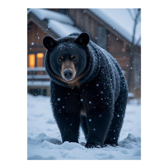 Diamond Art Kit for Adults, Bear Snowy Day Cabin Retreat Diamond Painting for Adults Beginners, 5D DIY Diamond Art Painting Kits, Colorful Diamond Painting Craft for Home Decor 12x16