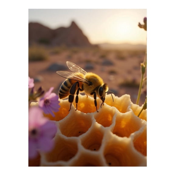 Diamond Art Kit for Adults, Bee On Honeycomb At Sunset Diamond Painting for Adults Beginners, 5D DIY Diamond Art Painting Kits, Colorful Diamond Painting Craft for Home Decor 12x16