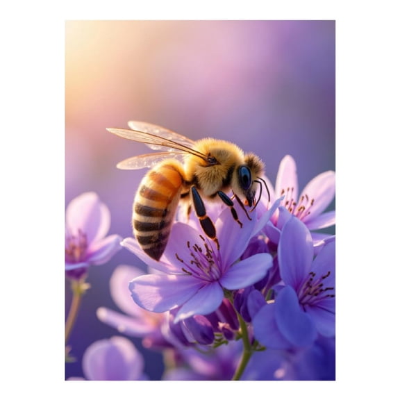 Diamond Art Kit for Adults, Bee On Lavender Blossom Closeup Diamond Painting for Adults Beginners, 5D DIY Diamond Art Painting Kits, Colorful Diamond Painting Craft for Home Decor 12x16