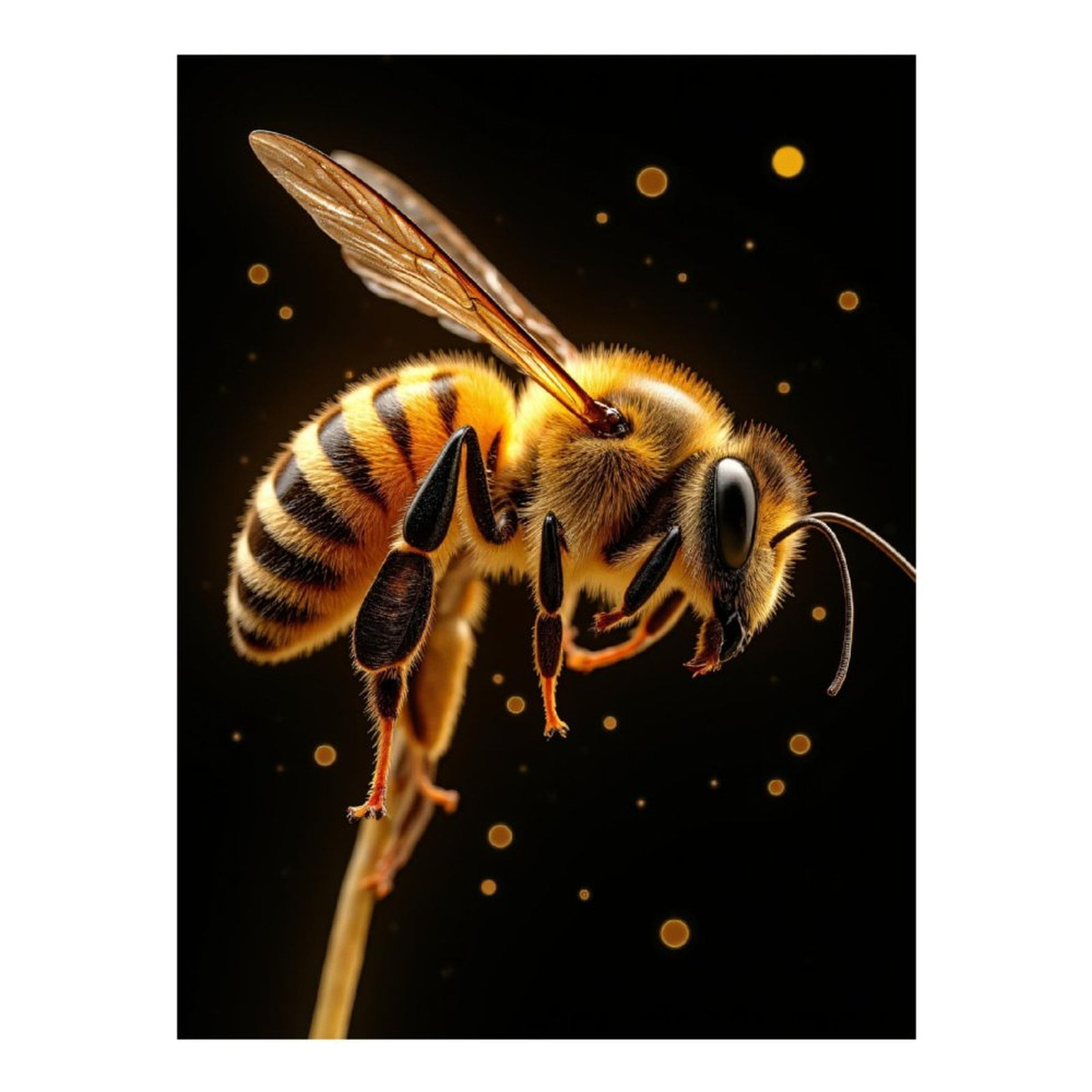 Diamond Art Kit for Adults, Bee Macro Photography Yellow Glow Diamond Painting for Adults Beginners, 5D DIY Diamond Art Painting Kits, Colorful Diamond Painting Craft for Home Decor 12x16
