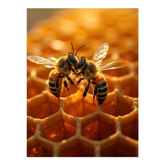 Diamond Art Kit for Adults, Bees On Honeycomb In Sunlight Diamond Painting for Adults Beginners, DIY Diamond Art Painting Kits, 5D Diamond Painting Crafts for Home Decor 12x16 Frameless