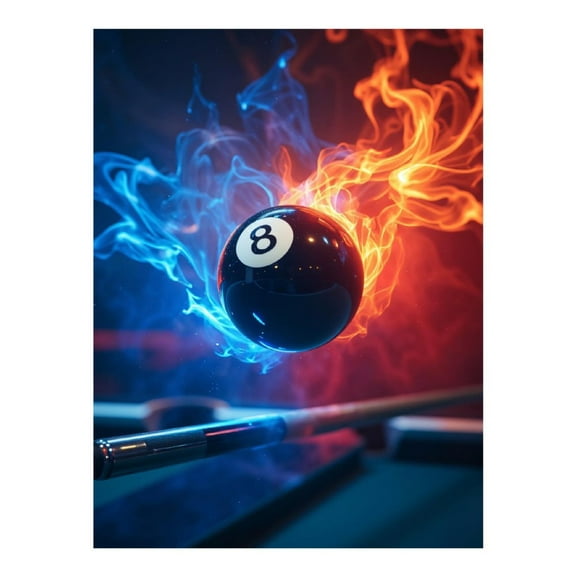 Diamond Art Kit for Adults, Billiard Sphere Flaming Duel Diamond Painting for Adults Beginners, DIY Diamond Art Painting Kits, 5D Diamond Painting Crafts for Home Decor 12x16 Frameless