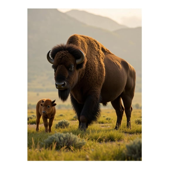 Diamond Art Kit for Adults, Bison In The Morning Plains Diamond Painting for Adults Beginners, 5D DIY Diamond Art Painting Kits, Colorful Diamond Painting Craft for Home Decor 12x16