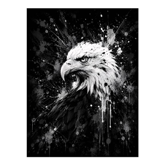 Diamond Art Kit for Adults, Black Ink Eagle Diamond Painting for Adults Beginners, 5D DIY Diamond Art Painting Kits, Colorful Diamond Painting Craft for Home Decor 12x16