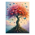 thumbnail image 1 of Diamond Art Kit for Adults, Blossoming Tree With Butterflies Diamond Painting for Adults Beginners, DIY Diamond Art Painting Kits, 5D Diamond Painting Crafts for Home Decor 12x16 Frameless, 1 of 7