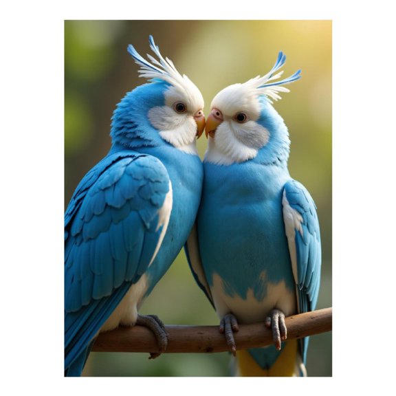 Diamond Art Kit for Adults, Blue Feathered Parrots Perched Together Diamond Painting for Adults Beginners, DIY Diamond Art Painting Kits, 5D Diamond Painting Crafts for Home Decor 12x16 Frameless