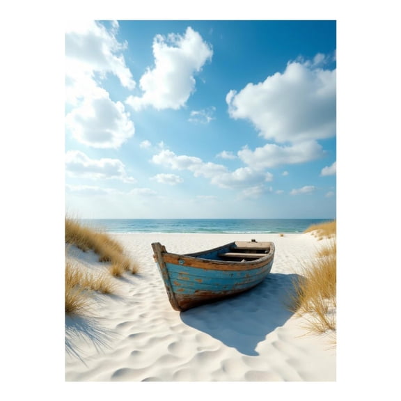 Diamond Art Kit for Adults, Boat Sandy Beach Blue Sky Clouds Diamond Painting for Adults Beginners, DIY Diamond Art Painting Kits, 5D Diamond Painting Crafts for Home Decor 12x16 Frameless