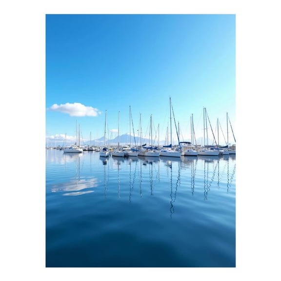 Diamond Art Kit for Adults, Boats Reflections Calm Blue Sky Diamond Painting for Adults Beginners, 5D DIY Diamond Art Painting Kits, Colorful Diamond Painting Craft for Home Decor 12x16