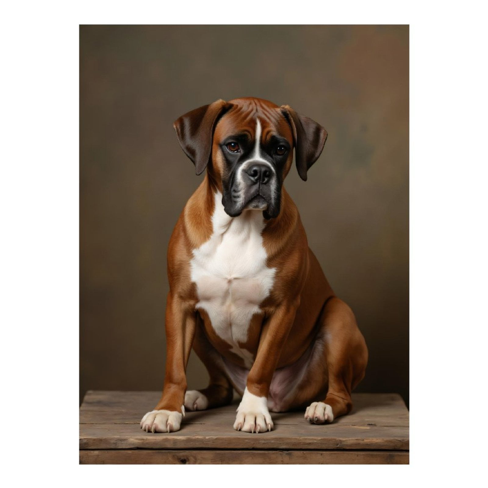 Diamond Art Kit for Adults, Boxer Dog Portrait Timber Seat Diamond Painting for Adults Beginners, 5D DIY Diamond Art Painting Kits, Colorful Diamond Painting Craft for Home Decor 12x16
