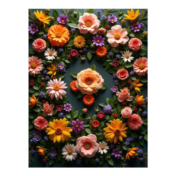 Diamond Art Kit for Adults, Bright Floral Pattern Arrangement Diamond Painting for Adults Beginners, DIY Diamond Art Painting Kits, 5D Diamond Painting Crafts for Home Decor 12x16 Frameless