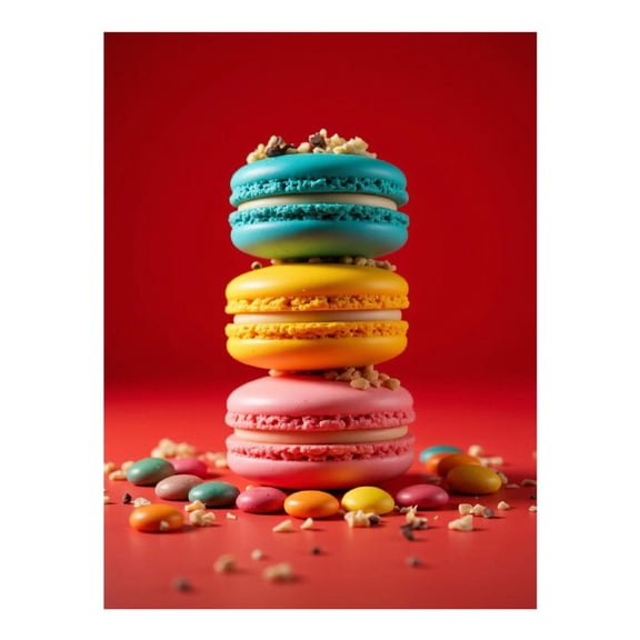 Diamond Art Kit for Adults, Bright Macaron Stack Candy Delight Diamond Painting for Adults Beginners, 5D DIY Diamond Art Painting Kits, Colorful Diamond Painting Craft for Home Decor 12x16 Frameless