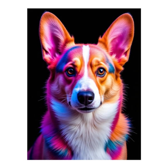 Diamond Art Kit for Adults, Bright Vibrant Dog Portrait Artwork Diamond Painting for Adults Beginners, 5D DIY Diamond Art Painting Kits, Colorful Diamond Painting Craft for Home Decor 12x16