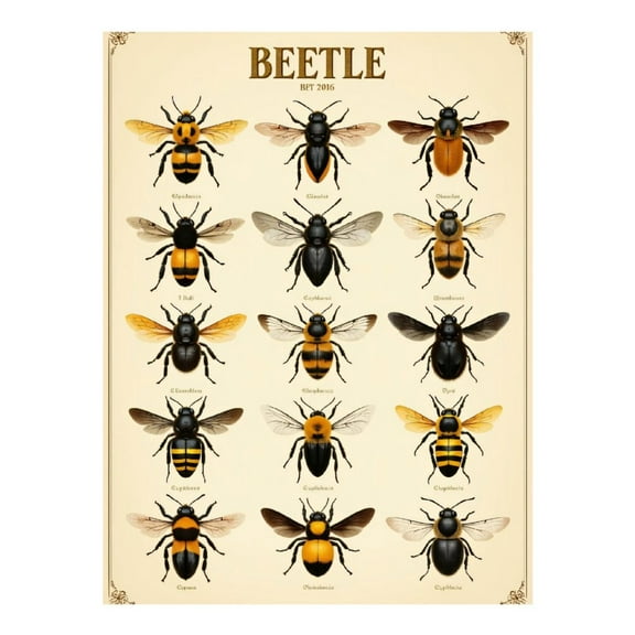 Diamond Art Kit for Adults, Bumblebee Variety Illustration Chart Diamond Painting for Adults Beginners, 5D DIY Diamond Art Painting Kits, Colorful Diamond Painting Craft for Home Decor 12x16